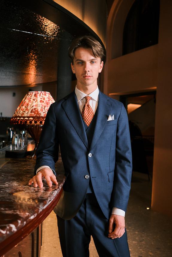Onesto N. Siena Suit Tropical Glencheck Blue-11